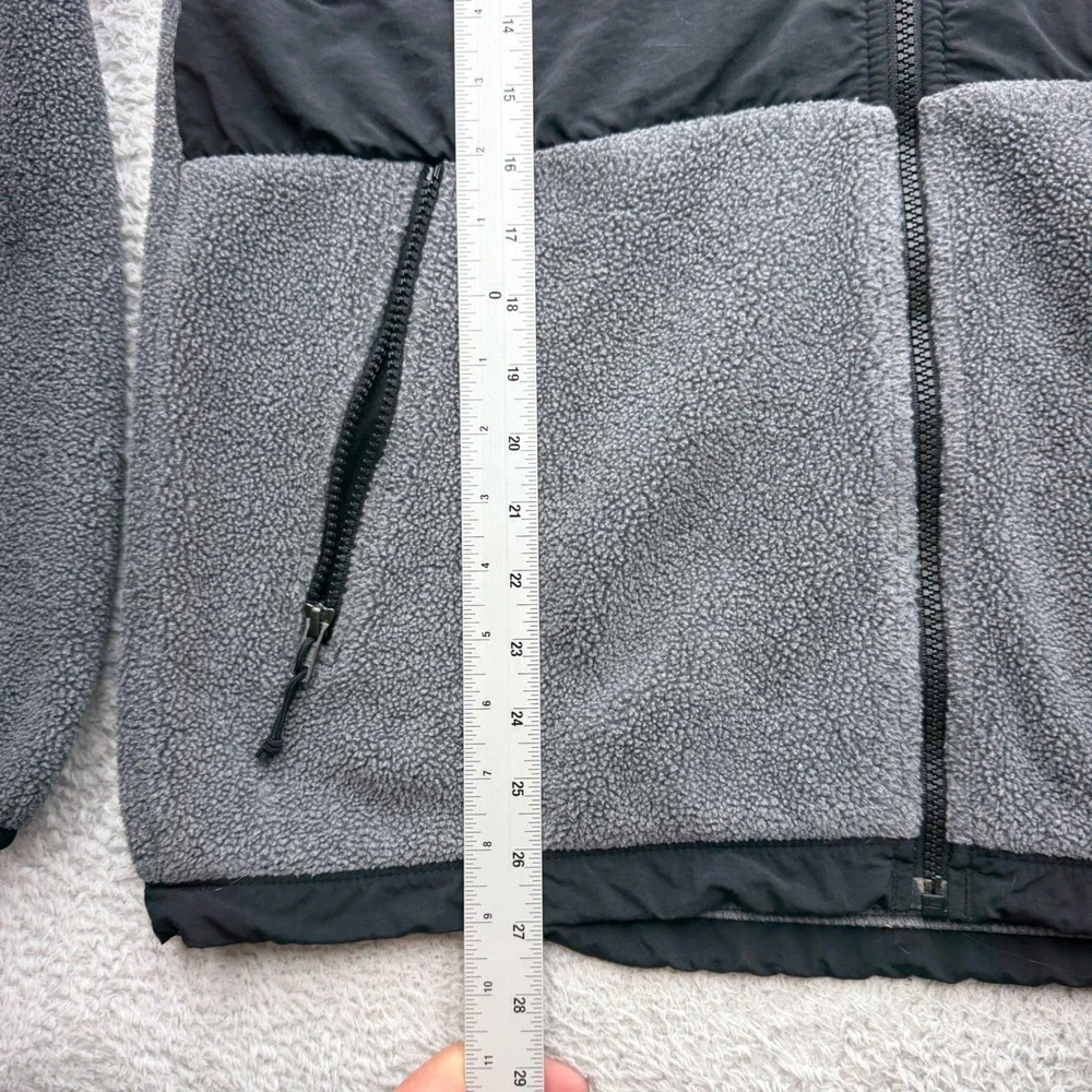 The North Face Denali Polartec Fleece Jacket Mens Medium Grey Black Colorblock